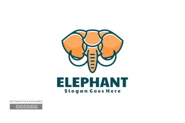 Elephant Simple Mascot Logo