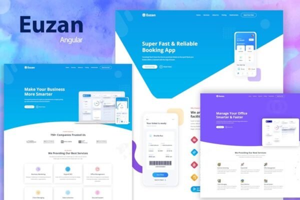 Euzan - Angular Multipurpose Landing Page Template