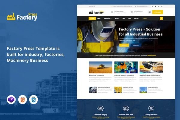 Factory Press - Industrial Business HTML5 Template