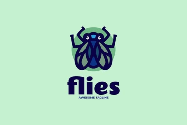 Flies Simple Mascot Logo
