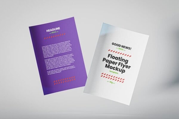 Flying Paper Flyer Mockup