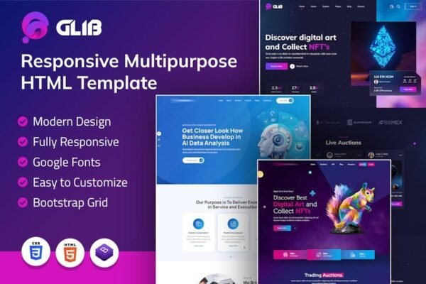 Glib  Responsive Multipurpose HTML Template