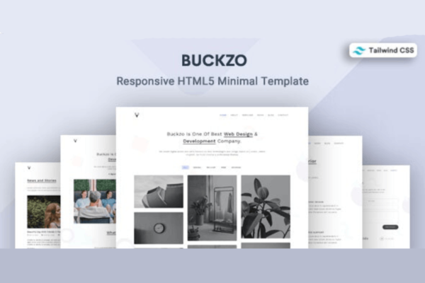 HTML Porfolio Tailwind CSS 3 Template - Buckzo