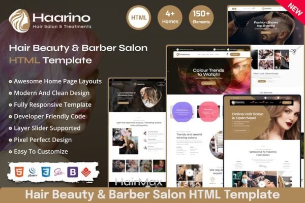 Haarino - Hair Beauty & Makeup Salon HTML Template