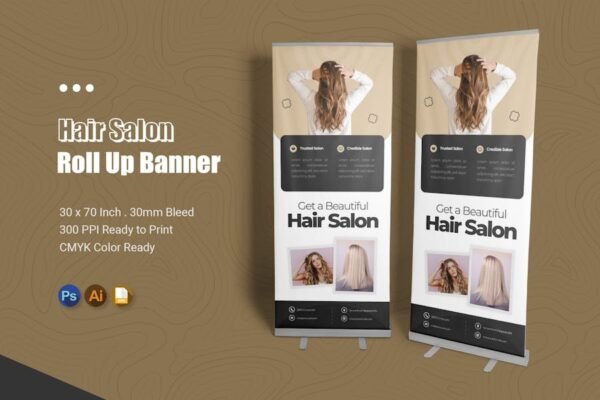 Hair Salon Beauty Roll Up Banner