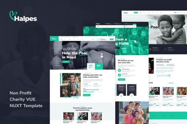 Halpes - Nonprofit Charity Vue Nuxt Template