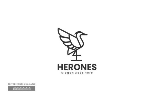 Heron Line Art Logo