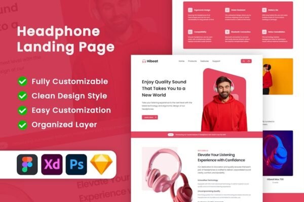 Hibeat - Headphone Landing Page