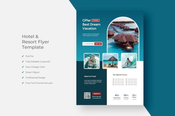 Hotel & Resort Flyer Template Design