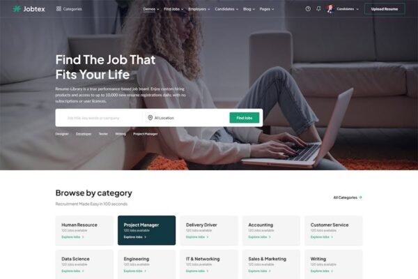 Jobtex  Job Board ReactJS Template