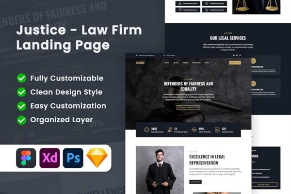 Justice - Law Firm Landing Page