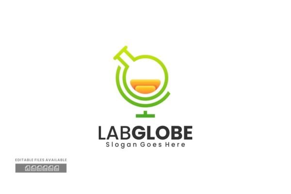 Lab Globe Gradient Colorful Logo