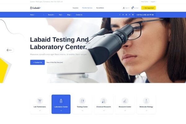 Labaid - Laboratory Research HTML Template