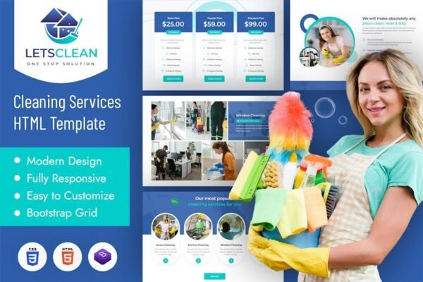 LetsClean  Cleaning Services HTML Template