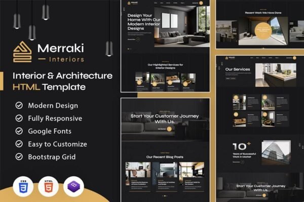 Merraki  Interiors & Architecture HTML Template