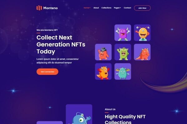 Monteno - NFT Portfolio React Template