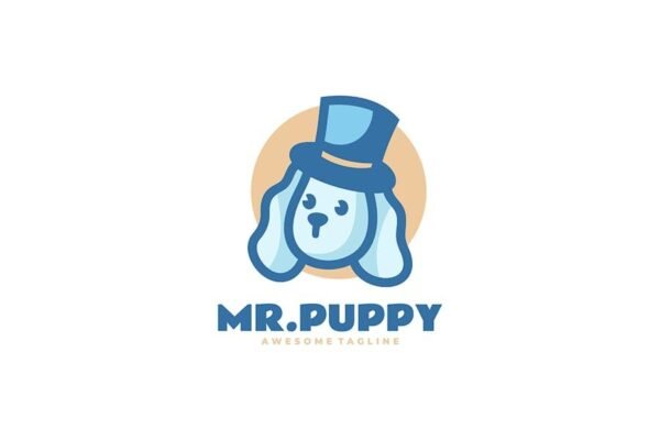 Mr. Puppy Mascot Cartoon Logo