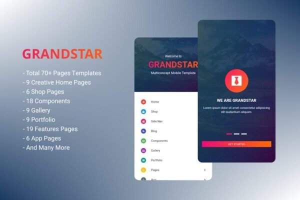 Multiconcept Web App UI Kit Mobile Template