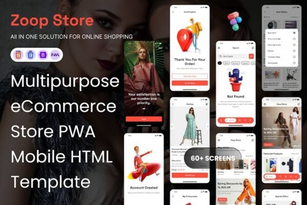 Multipurpose eCommerce Store PWA Mobile HTML