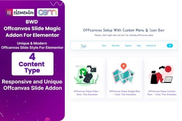 Offcanvas Slide Magic Addon For Elementor