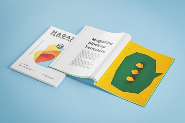 Opened Magazine Mockup