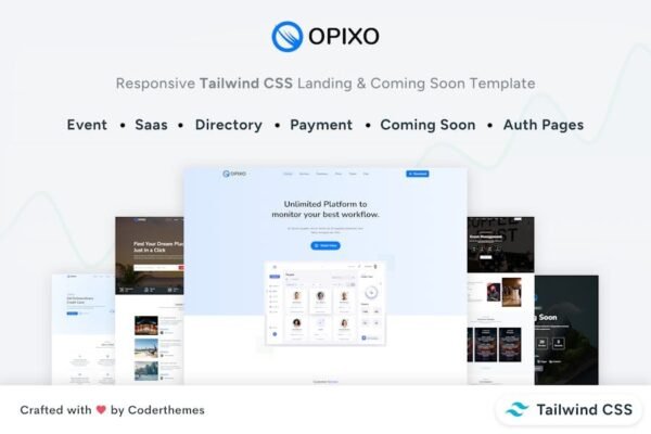 Opixo - Tailwind CSS Landing & Coming Soon Pages