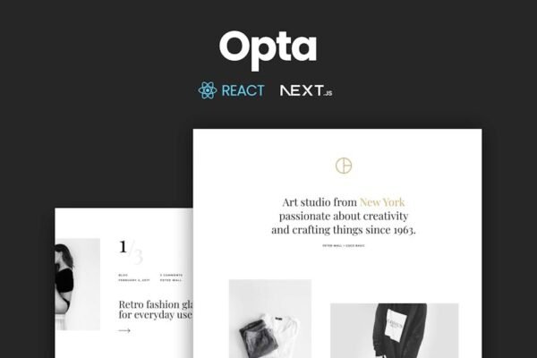 Opta - Minimal React NextJs Template