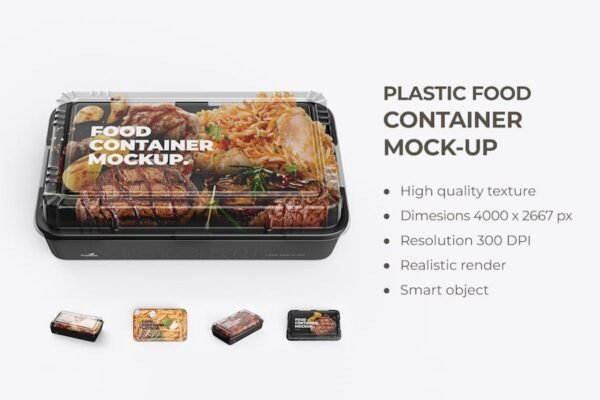 PSD Transparent Food Container Mockup