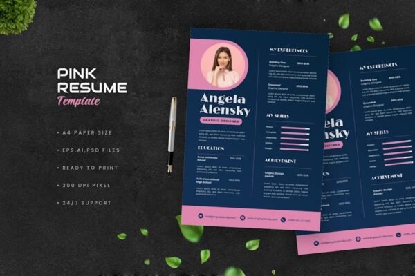 Pink Woman Resume