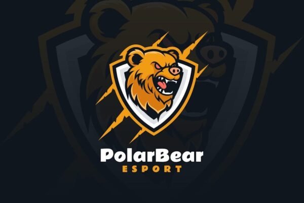 Polar Bear E- Sport and Sport Logo