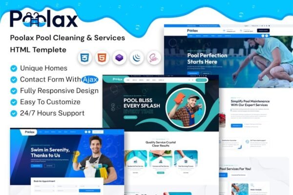 Poolax - Pool Cleaning & Services HTML Template