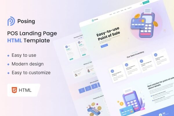 Posing - Point of Sale Landing Page HTML Template