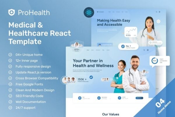 ProHealth - Medical & Healthcare ReactJS Template