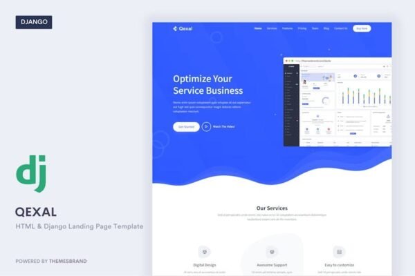 Qexal - HTML & Django Landing Page Template