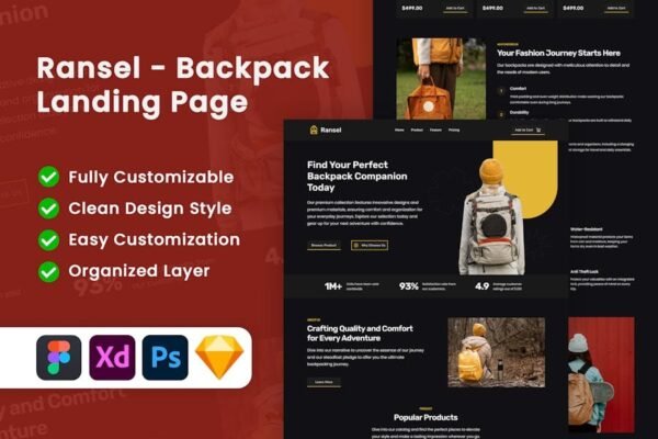 Ransel - Backpack Shopper Landing Page