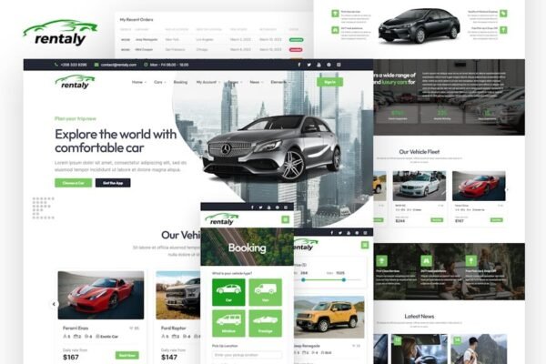 Rentaly - Car Rental Website Template with RTL