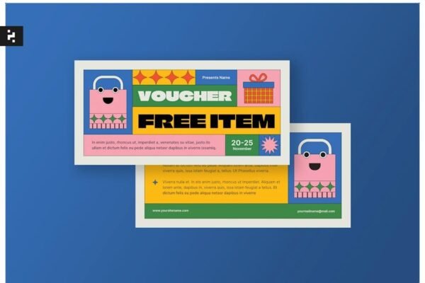 Retro Colorful Voucher