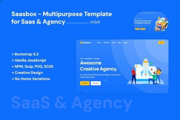Saasbox - Multipurpose HTML Template for Saas