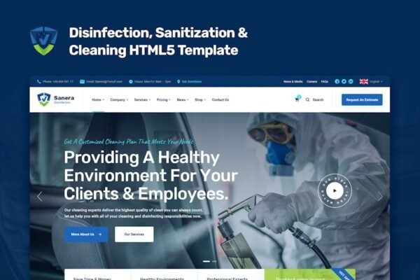 Sanera - Sanitizing And Cleaning Services Template