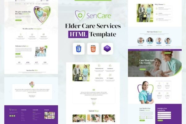 SenCare  Elderly Home & Senior Care HTML Template