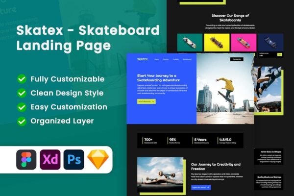 Skatex - Skateboard Landing Page