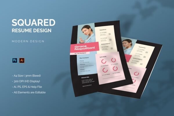 Squared - Resume Template