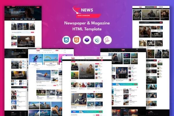 TNews Newspaper & Magazine HTML Template