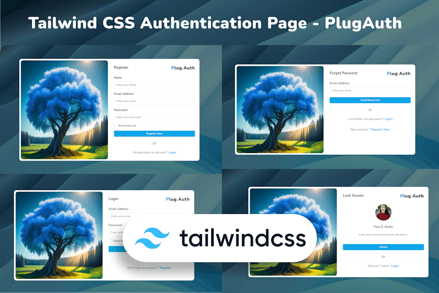 Tailwind CSS 3 Authentication Page - PlugAuth 1 Tailwind CSS 3 Authentication Page - PlugAuth