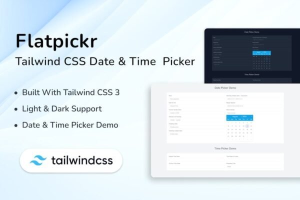 Tailwind CSS Date & Time Picker - Flatpickr