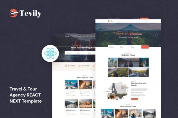 Tevily - Travel & Tour Agency React Next Template