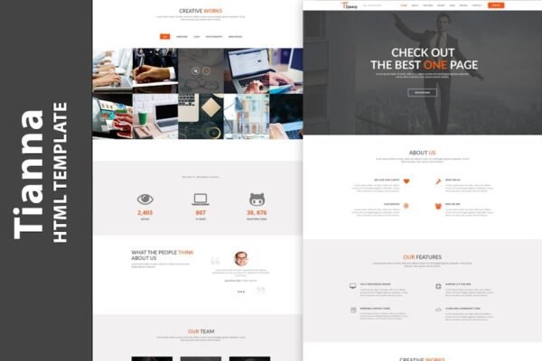 Tianna - One Page HTML5 Template 2