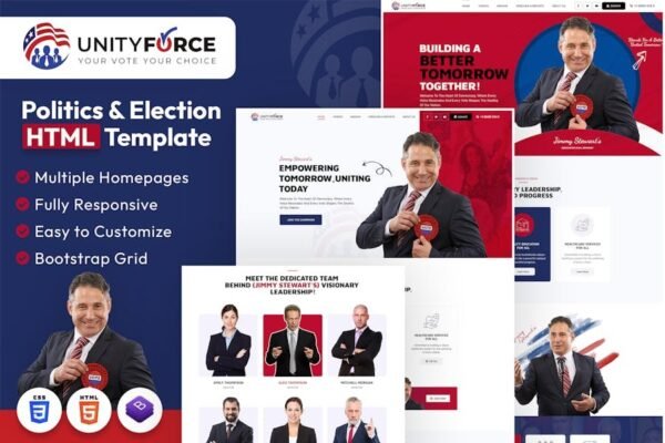 UnityForce  Politics & Election HTML Template