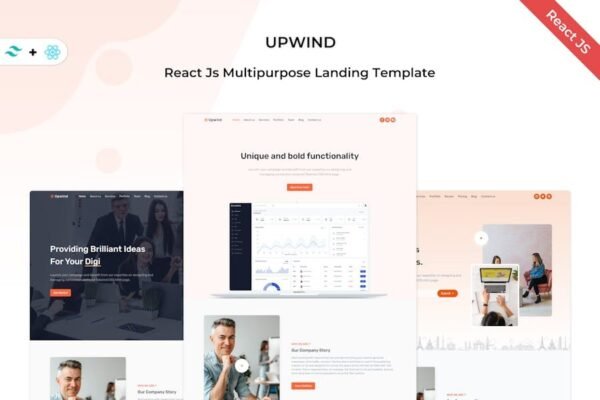 Upwind - React Js Landing Page Template