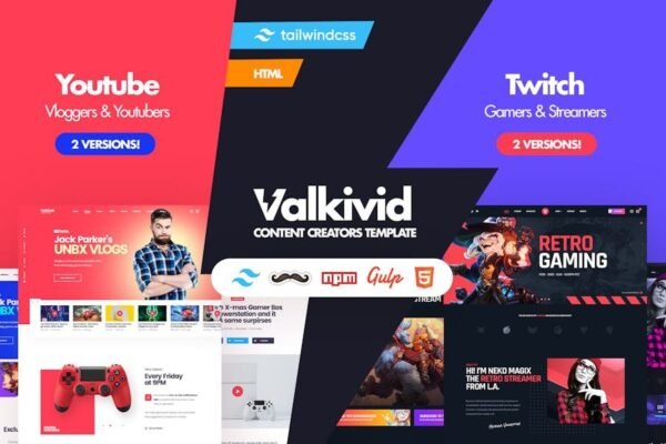 Valkivid - Tailwind CSS HTML Template